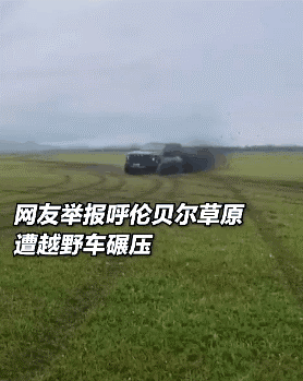 男子开越野车炫车技碾压草原遭网友举报 被罚把草种回去