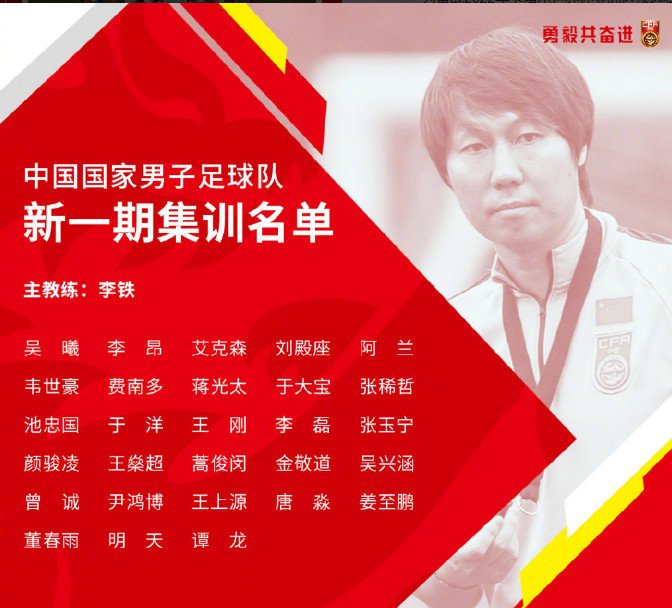 国足公布最新一期名单：四名归化球员入选